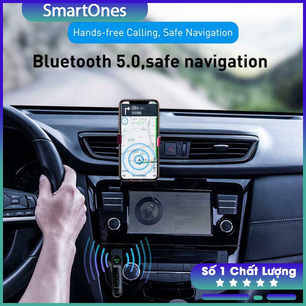 Bộ thu phát tín hiệu Bluetooth Baseus qua cổng AUX , hỗ trợ đàm thoại rảnh tay,nghe nhạc cho loa trên ô tô ,dàn loa