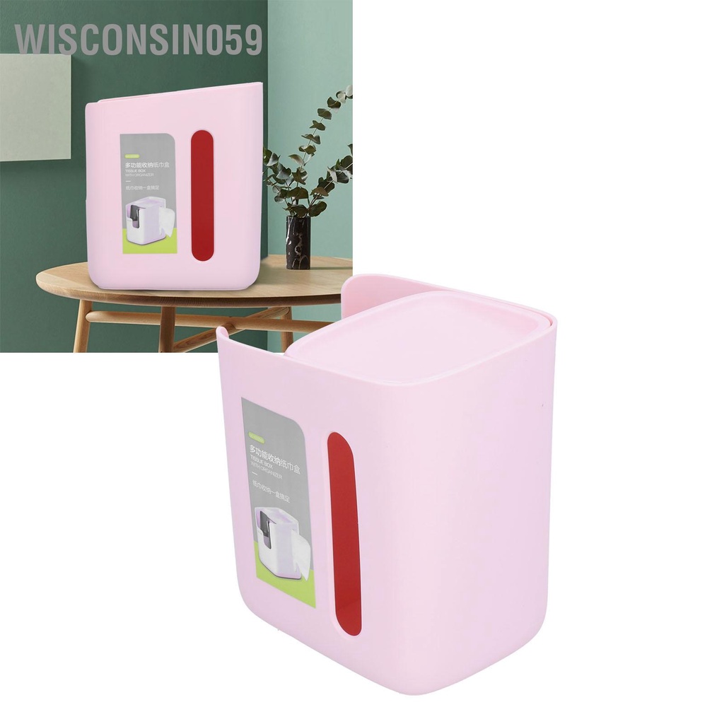 Wisconsin059 Hộp đựng khăn giấy đa chức năng để bàn bơm màu hồng Phòng ngủ tập thể vă