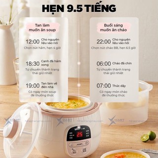 Nồi nấu cháo ninh hầm Bear 0,8l đa năng