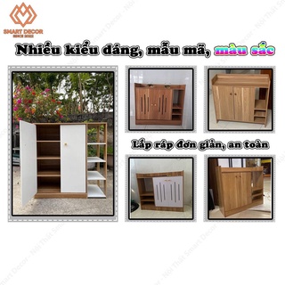 Tủ Giày Có Cánh Đa Năng 4 Tầng 2 Cánh Tủ Smart Decor