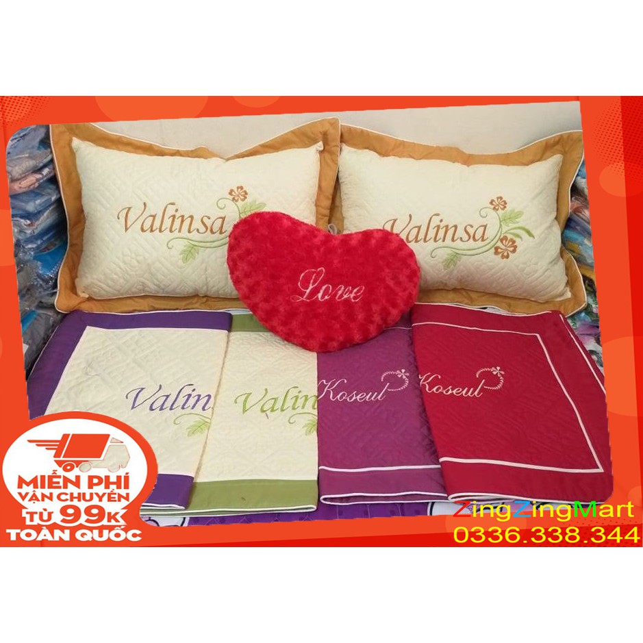 (RẺ VÔ ĐỊCH) Đôi vỏ gối thêu hoa satin đẹp chuẩn từng đường may (Được chọn màu)