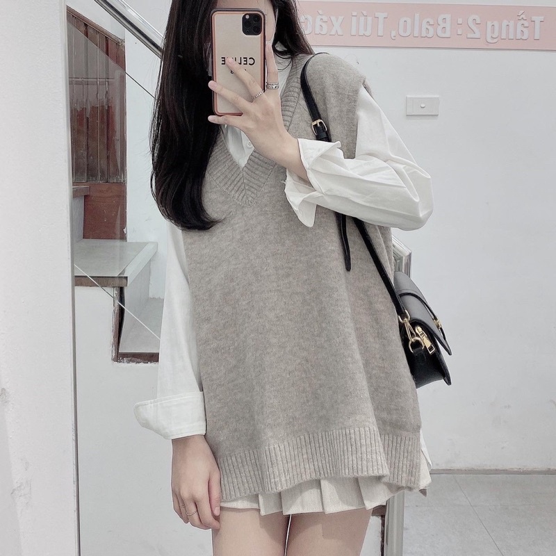 210775 Áo gile len họa tiết nữ ulzzang , áo len nữ freesize ( không kèm sơ mi ) | BigBuy360 - bigbuy360.vn