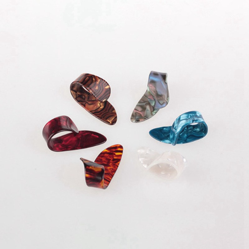 4 Pieces Thumb Finger Guitar Pick Celluloid Mediator Thumbpick for Ac