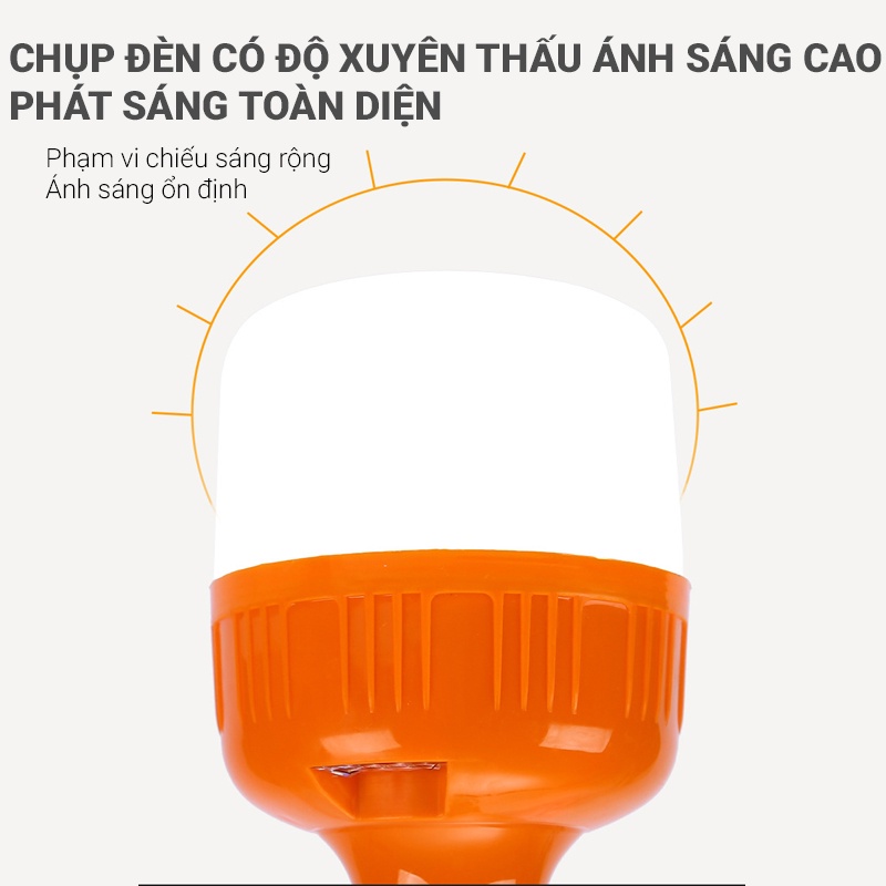 Bóng đèn led sạc pin tích điện 150W, kèm tấm pin sạc năng lượng mặt trời, có sạc điện USB
