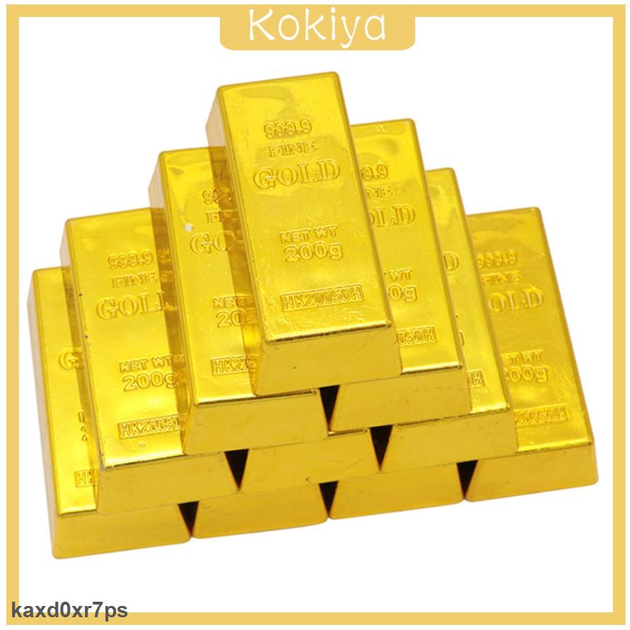 Cam Kết Hàng Như Hình Set 4 thỏi vàng giả làm đạo cụ trang trí bằng nhựa