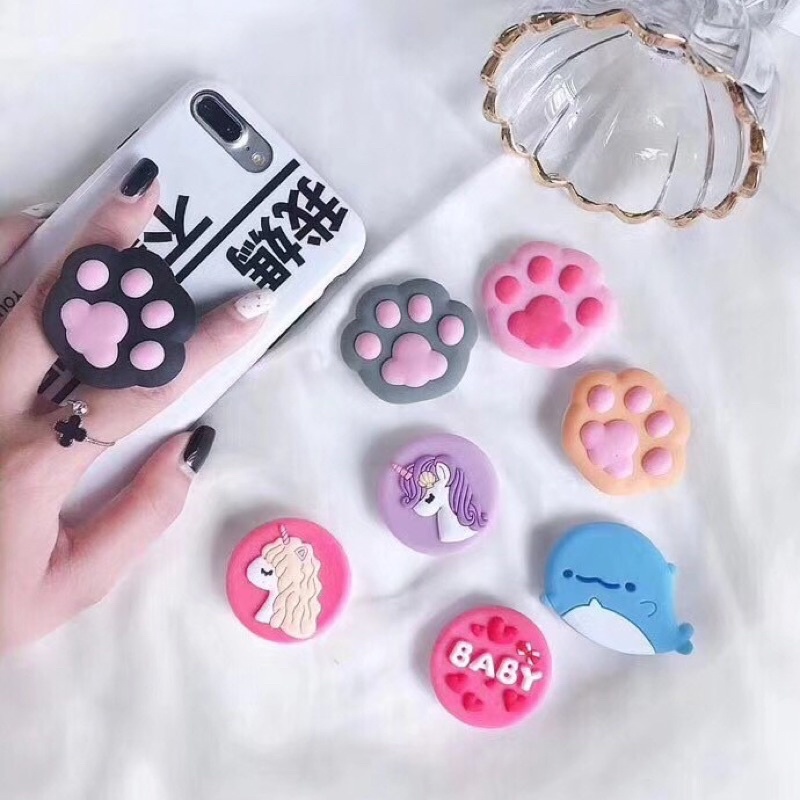 Giá Đỡ Điện Thoại Popsocket Silicon Hình Thú Dễ Thương Tiện Lợi