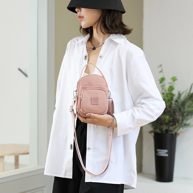 Túi Đeo Chéo Vai Vải Canvas Nylon Cỡ Nhỏ Thời Trang Cho Nữ