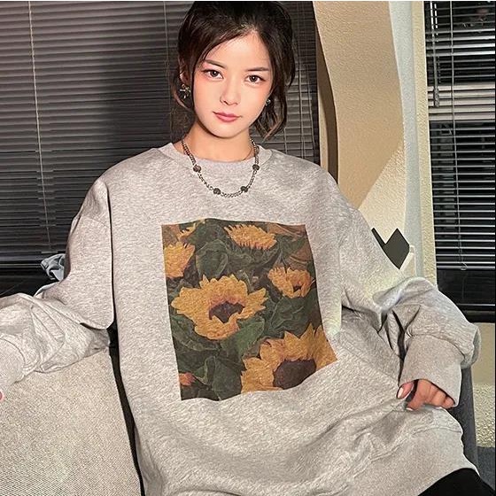 NRVP Áo Thun Nữ Dài Tay Cổ Tròn Thời Trang Hàn