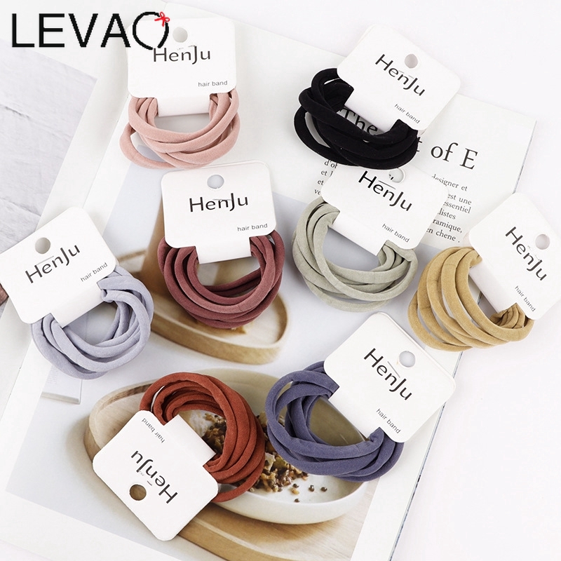 Set 6 Dây Buộc Tóc Co Giãn Đơn Giản Thời Trang Dành Cho Nữ