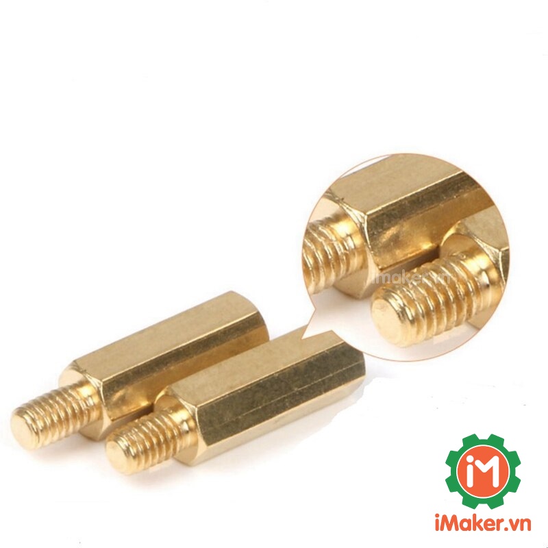 Trụ Đồng HEX-M3 Đực-Cái Dài Nhiều Kích Thước + 6mm Nhiều Kích Thước, Đỡ PCB, Lắp Mạch Điện - Gói 1 Sản Phẩm
