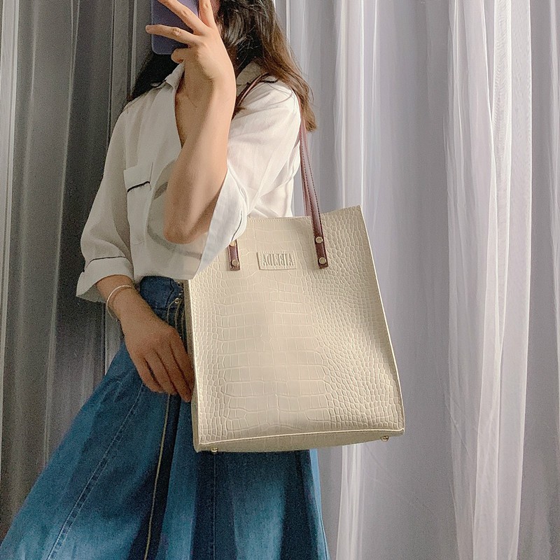 [Ảnh Thật/sẵn] Túi tote da, Túi tote bản to đẹp đi học, đi làm, đi chơi đều oke. | BigBuy360 - bigbuy360.vn