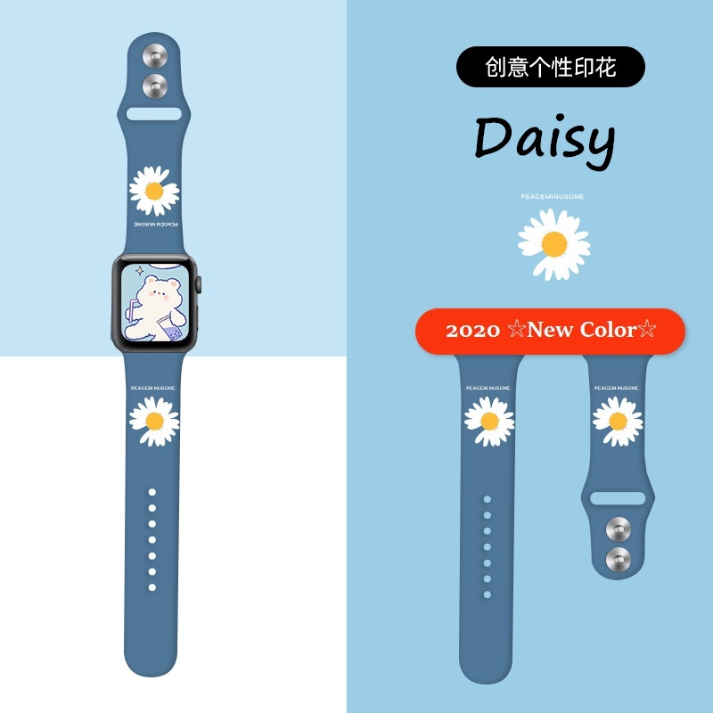 Dây Đeo Silicon 44mm 45mm 42mm 38mm 41mm Thời Trang Cho Đồng Hồ Apple watch series 6 5 3 SE 7