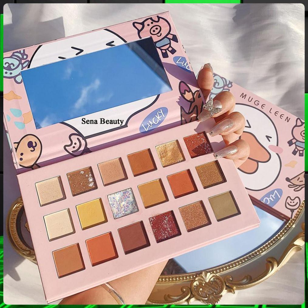 Bảng Phấn Mắt Nhũ Lì 18 Ô Mugeleen Con Vịt