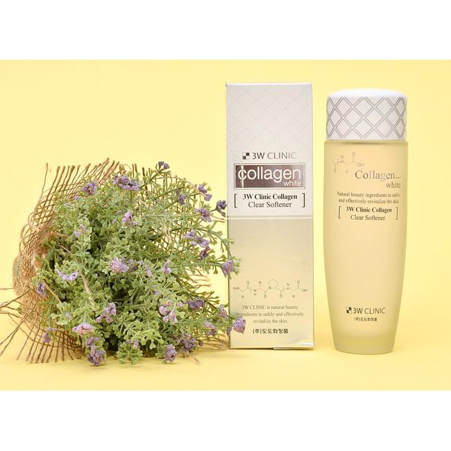 Nước hoa hồng chứa tinh chất làm trắng da 3W Clinic Collagen Clear Softener