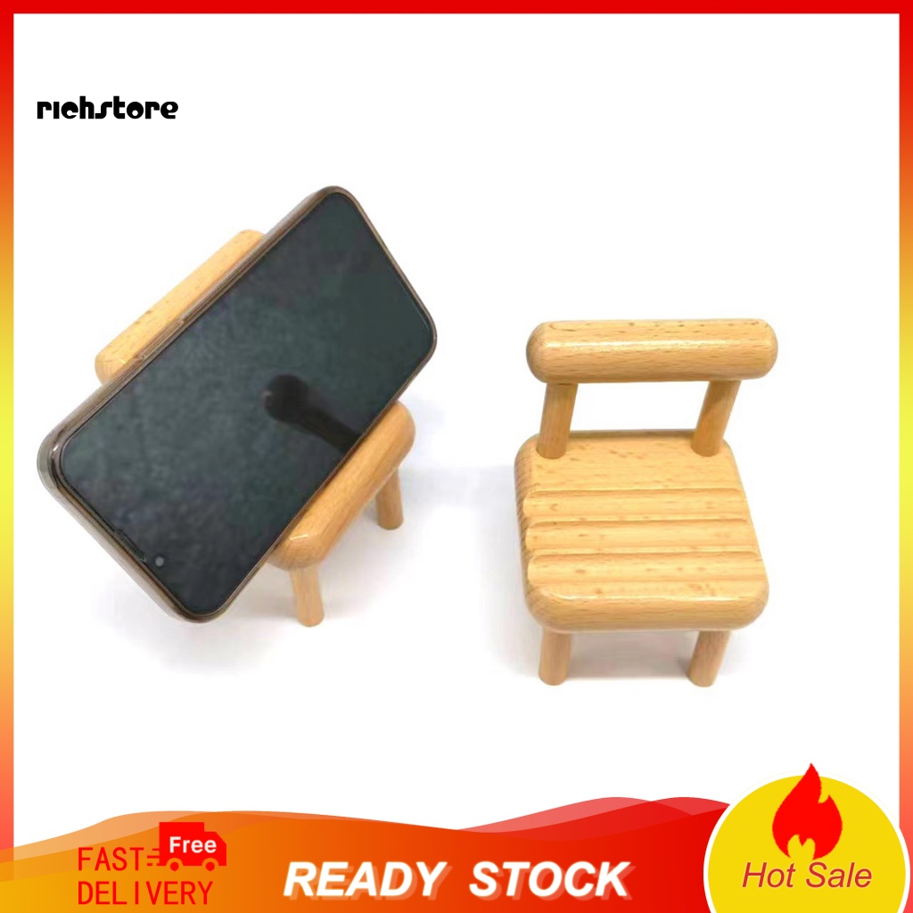 Giá Đỡ Điện Thoại Bằng Gỗ Sồi Thiết Kế Hình Ghế Sáng Tạo Tiện Lợi Cho Văn Phòng