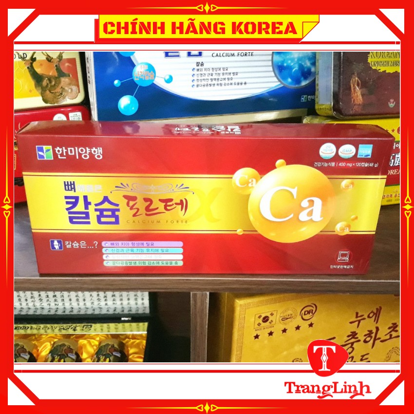 Viên Canxi hàn quốc hộp đỏ 120 viên - Bổ sung Canxi Hanmi chính hãng - tranglinhkorea