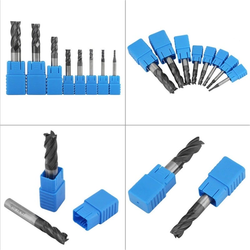 Dao phay ngón CNC,  hợp kim chuyên thép cứng, Dao phay 4F, lớp phủ nano đen.