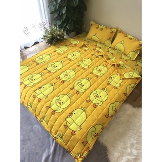 Bộ chăn ga gối 5 món cotton poly kích thước 1m8, chọn mẫu DORAEMON ĐÀN