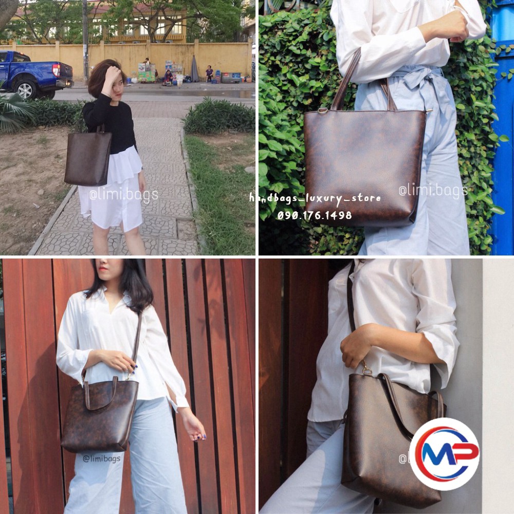 [Mã SKAMSALE8 giảm 10% đơn 200K] Túi Tote Da cho Nữ Limi Bags xách tay đeo chéo phù hợp công sở đi học cỡ lớn vừa A4