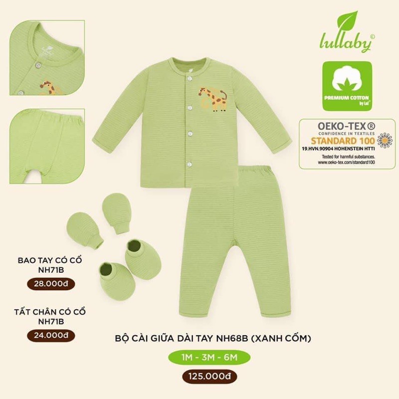 Bộ cài giữa dài tay Lullaby NH68B