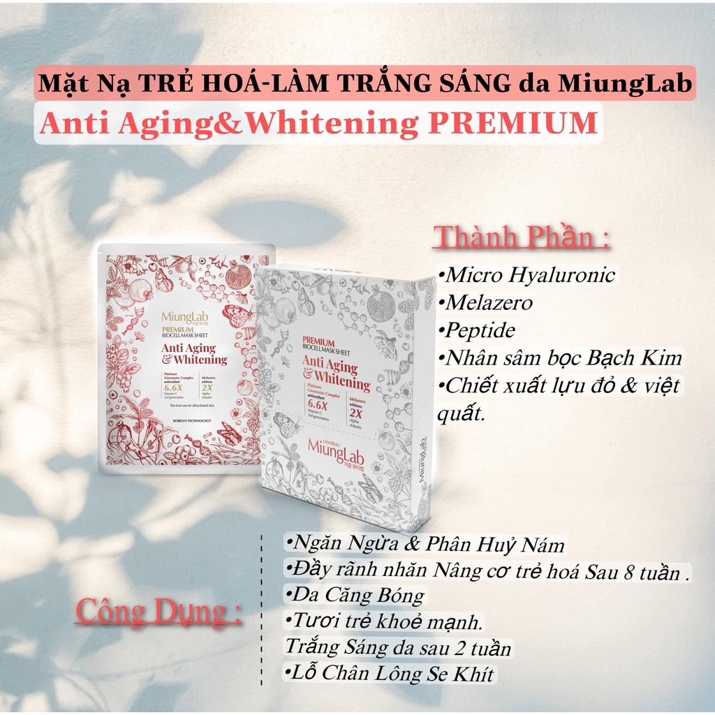 Hộp 10 miếng Mặt nạ sinh học Miung Lab Lany Beau