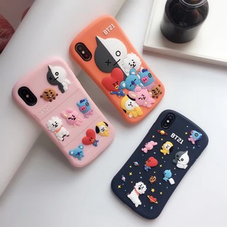 Ốp điện thoại silicon mềm hình BTS BT21 dễ thương cho  Iphone 12 pro max 11 pro max x xs max xr 6 6s 7 8 plus