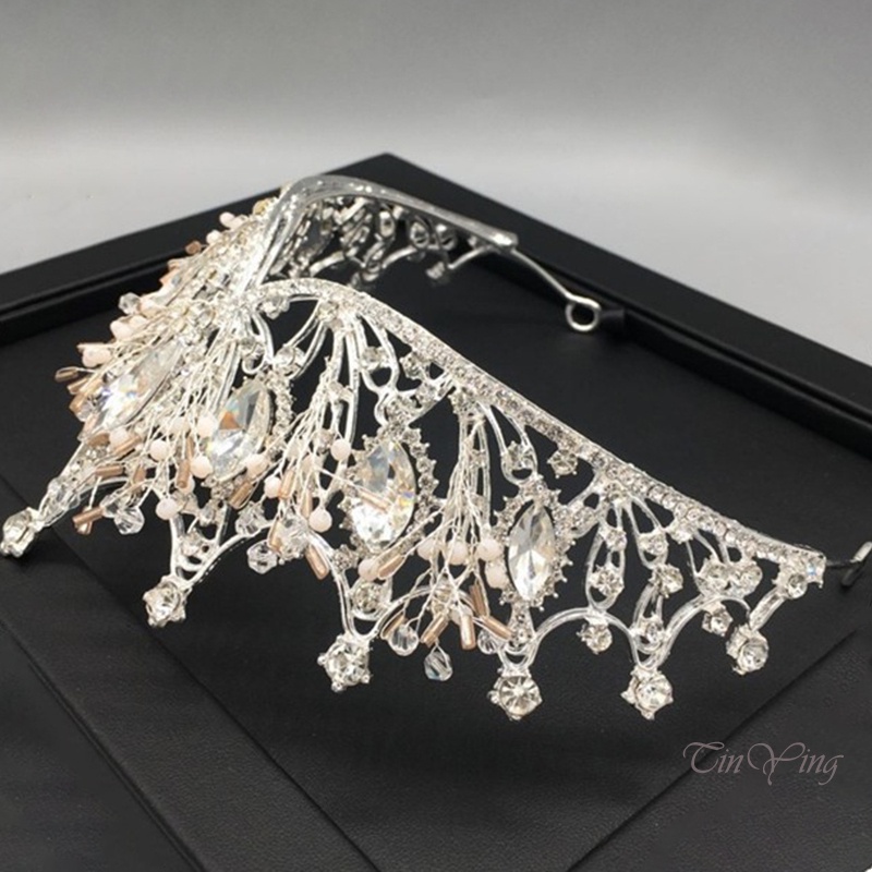 GETNOIVAS Vương Miện Hợp Kim Đính Kim Cương Giả Đơn Giản Cho Cô Dâu