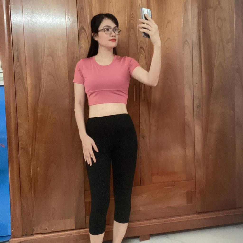 Quần áo tập gym nữ, bộ tập gym yoga aerobic nữ croptop kết hợp quần lửng có kèm mút