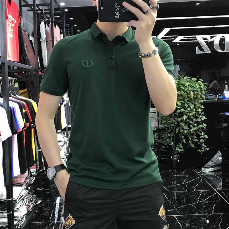 Áo POLO cổ bẻ cao cấp vải cotton cá sấu thêu ngực CD form chuẩn xanh lá