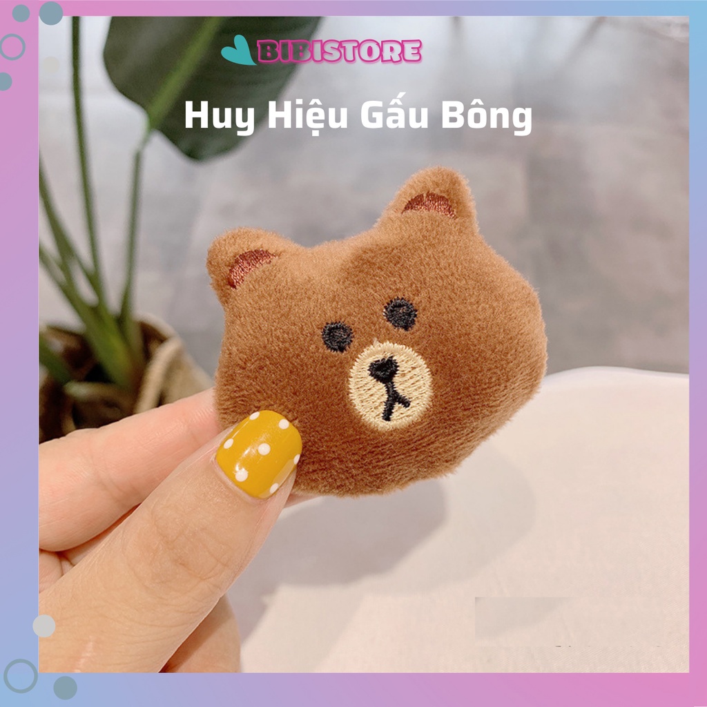 Huy Hiệu Ghim Cài Áo, Huy Hiệu Cài Túi Hình Thú Bông Phong Cách Ulzzang Hàn Quốc, Trâm Cài Áo Hình Gấu Bông Dễ Thương