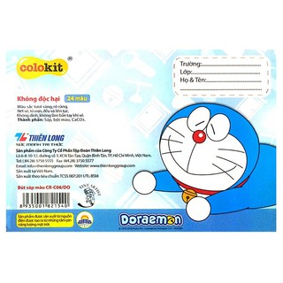 Hộp Bút Sáp Màu Doraemon Colokit