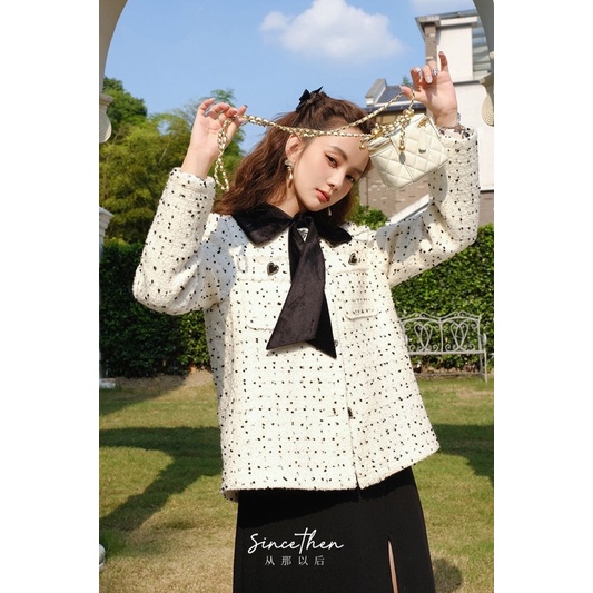 Áo vải dạ tweed trắng
