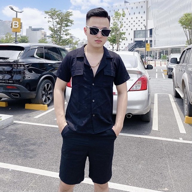 Đồ bộ nam - Bộ quần áo nam cộc tay cổ bẻ, cổ tàu chất đũi linen-THE MEN BH21