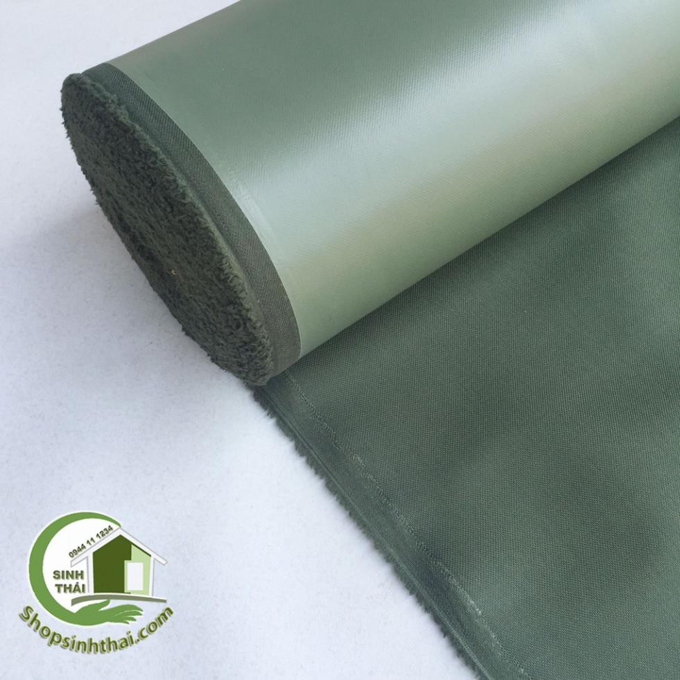 Vải bố PVC màu xanh rêu - vải may balo túi xách