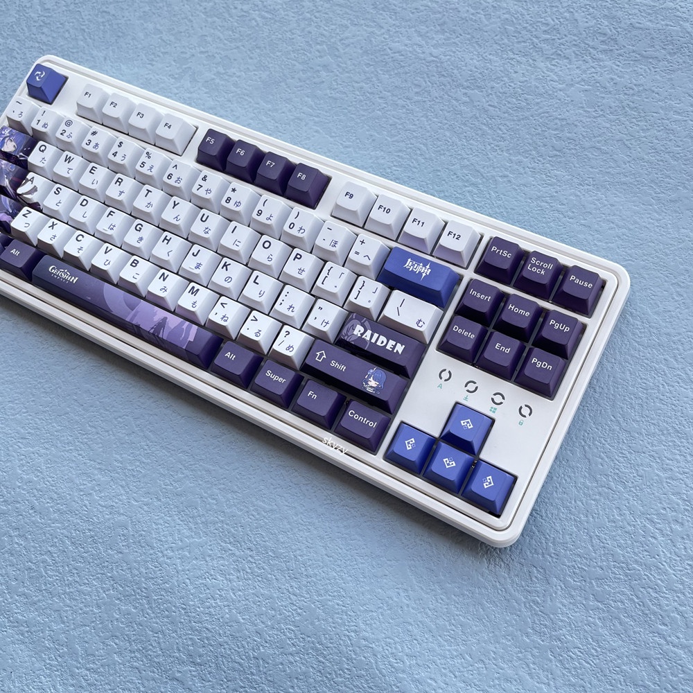 133 Phím Raiden Shogun Keycaps Cherry Profile Genshin Impact Beelzebul Anime PBT DYE SUB Bàn phím cơ Keycap