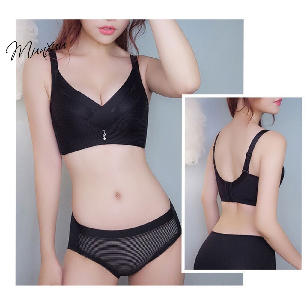 Áo lót nữ bra phối ren Munxuu, thiết kế đệm vừa không gọng nâng ngực quyến rũ - AV27