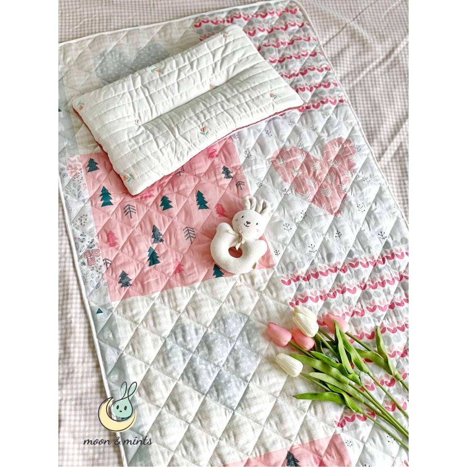 Tấm lót chống thấm cao cấp Cotton Satin Hàn Quốc 4 lớp cho bé