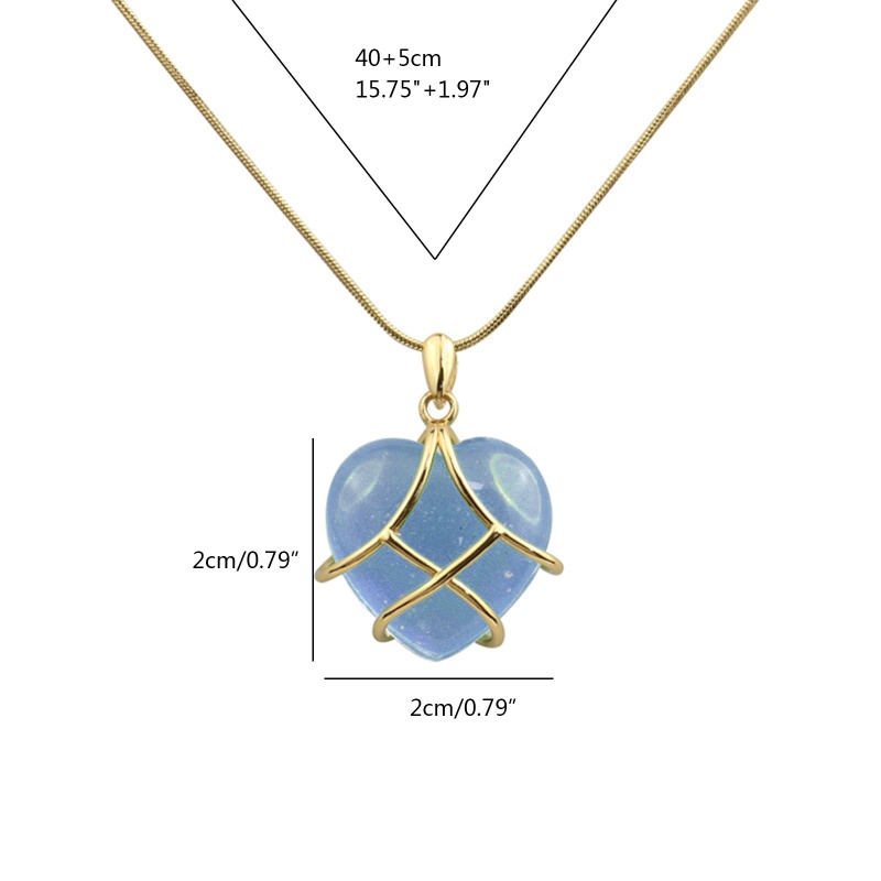 Vòng cổ Mặt Đá Quý Hình Trái Tim Phong Cách Vintage Cho Nữ