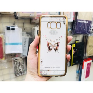 Ốp lưng dẻo Jris viền vàng đính đá cho Samsung Galaxy S8 Plus