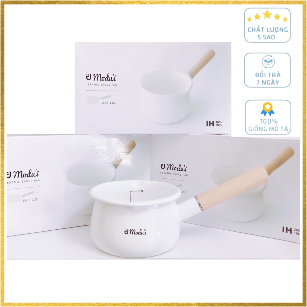 Nồi tráng sứ Modui Hàn Quốc nấu bột nấu cháo cho bé ăn dặm