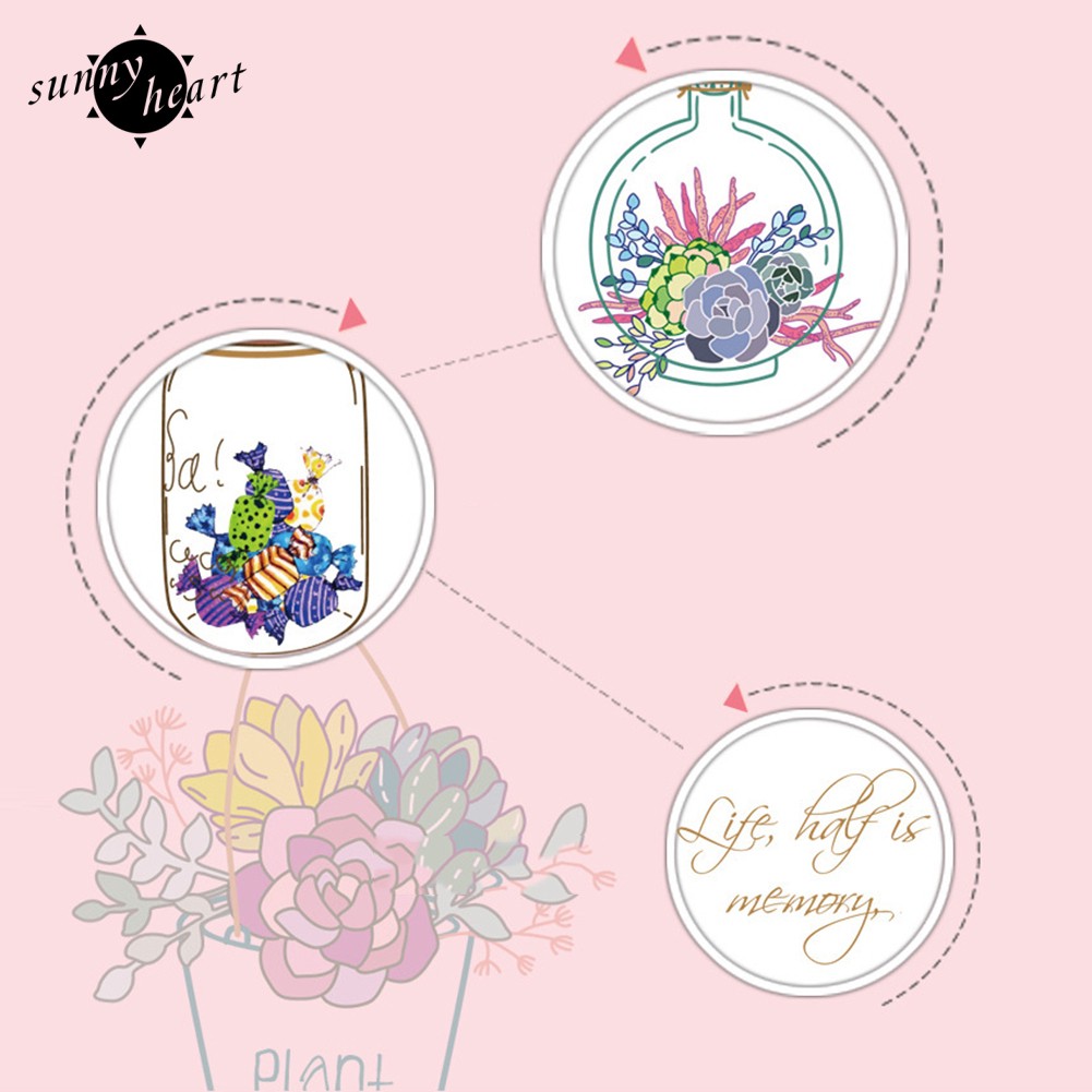 Đề can dán tường họa tiết chậu cây hoạt hình dùng để trang trí cho phòng tắm