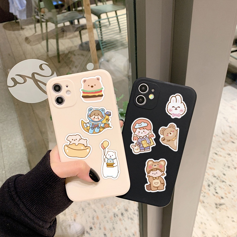 Sticker cute hình gấu dán laptop chống nước, hình dán điện thoại, vali, mũ bảo hiểm sét 100 hình