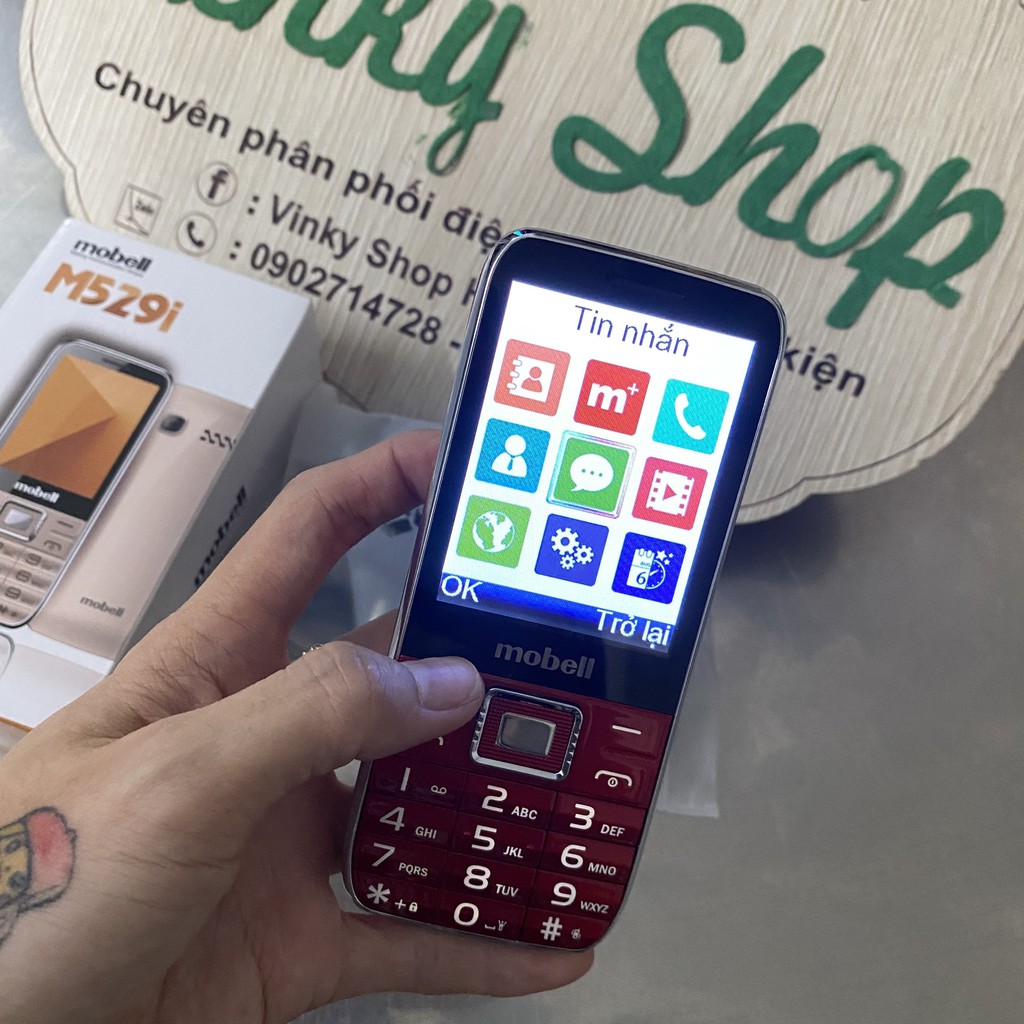 Điện thoại Mobell M529i 2sim có chức năng ghi âm cuộc gọi - Bảo hành 12 tháng