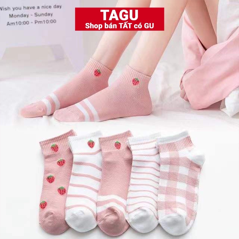 Tất vớ nữ nam cổ ngắn trắng giấy lười dễ thương hàn quốc đẹp TAGU chân thấp nhún đủ màu trơn đen, đỏ, vàng, xám, xanh