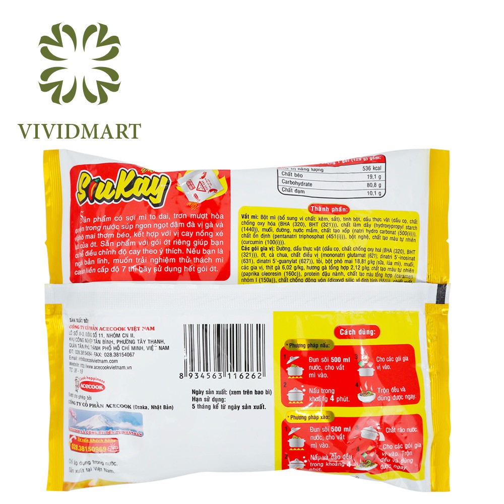 [Toàn quốc] MÌ SIUKAY VỊ HẢI SẢN / SIUKAY BÒ GÀ CAY PHOMAI / SIUKAY BÒ - GÓI SIU KAY 128G - ACECOOK ĂN SIÊU CAY | BigBuy360 - bigbuy360.vn