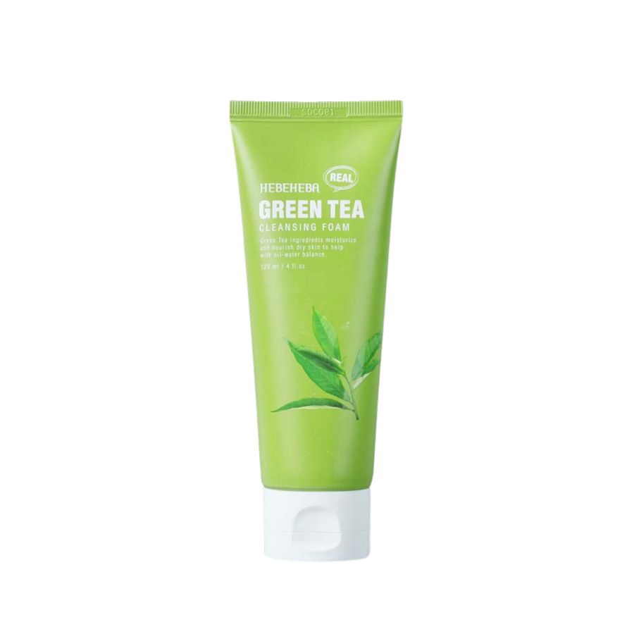 Sữa Rửa Mặt Cho Da Hỗn Hợp Chiết Xuất Trà Xanh Hebeheba Real Greentea Cleansing Foam 120ml