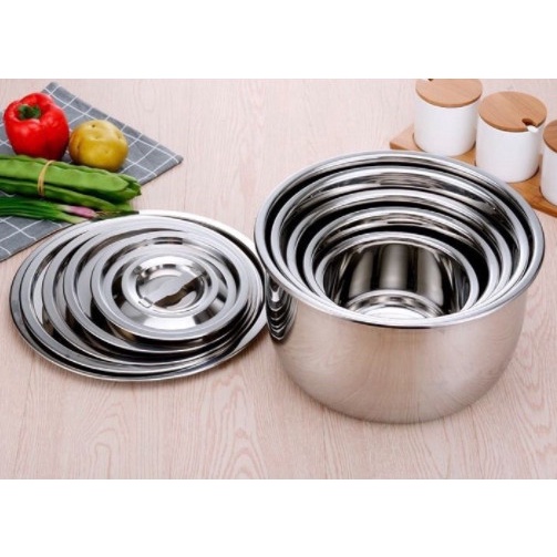 BỘ 5 THỐ INOX TRÒN CÓ NẮP 5 KÍCH CỠ