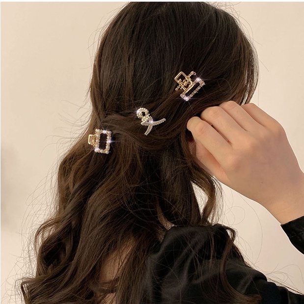 Kẹp Tóc Mini Đính Ngọc Trai Và Đá Nhân Tạo Phong Cách Hàn Quốc