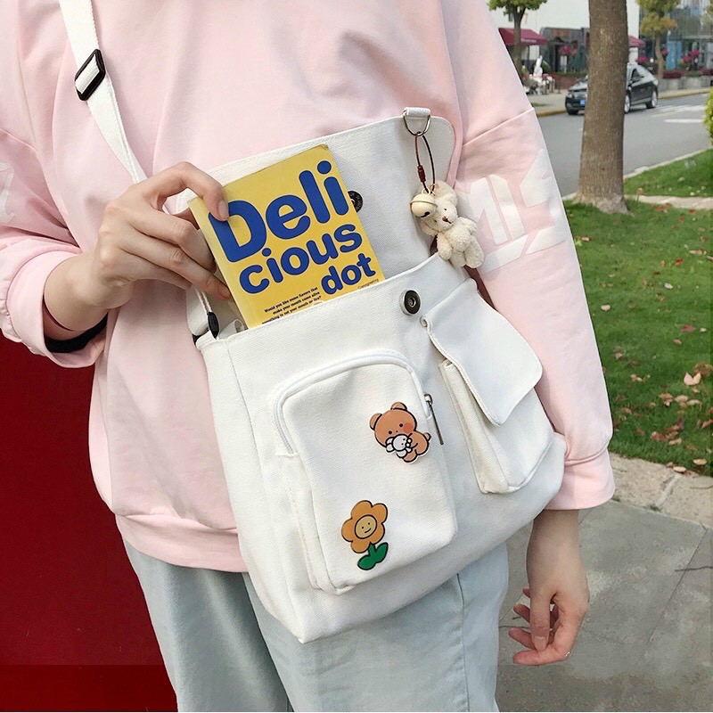 Túi Đeo Chéo Nam nữ Thời trang đi học Đeo vai Cao Cấp (ko kèm gấu) | BigBuy360 - bigbuy360.vn