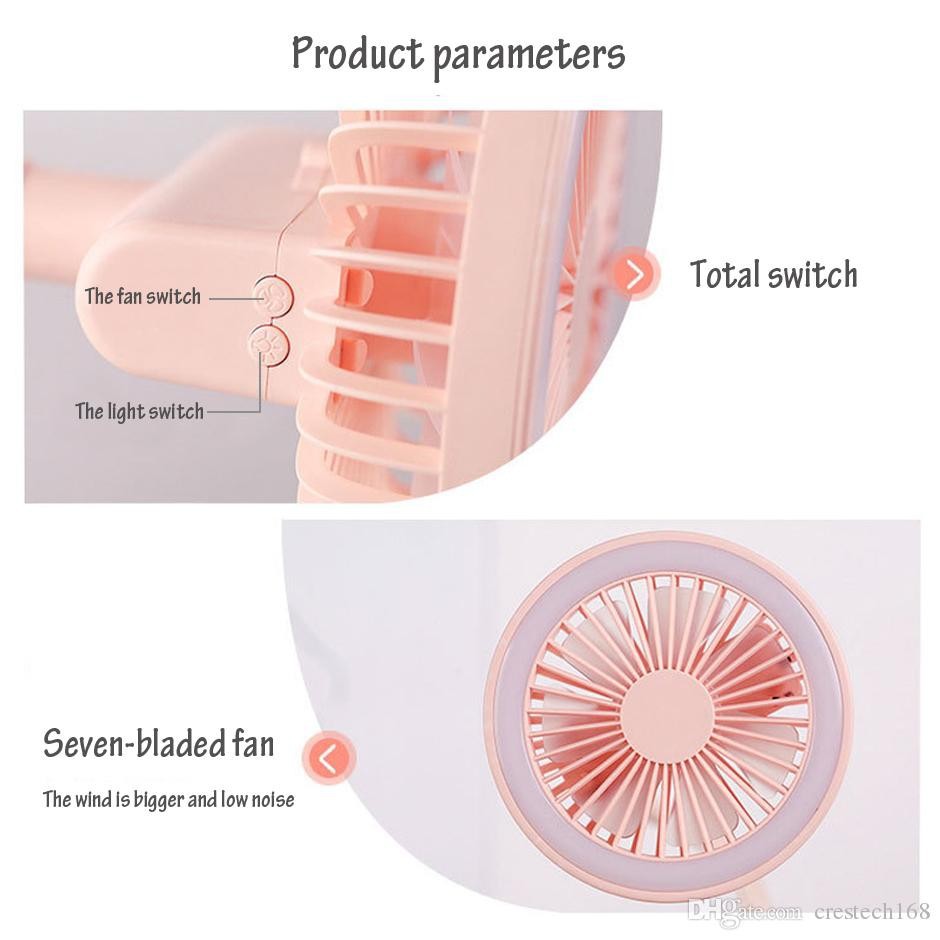 Quạt kẹp mini tích điện Huasa có đèn chiếu sáng dùng cho xe đẩy, nôi, cũi, làm việc, trang điểm... | BigBuy360 - bigbuy360.vn